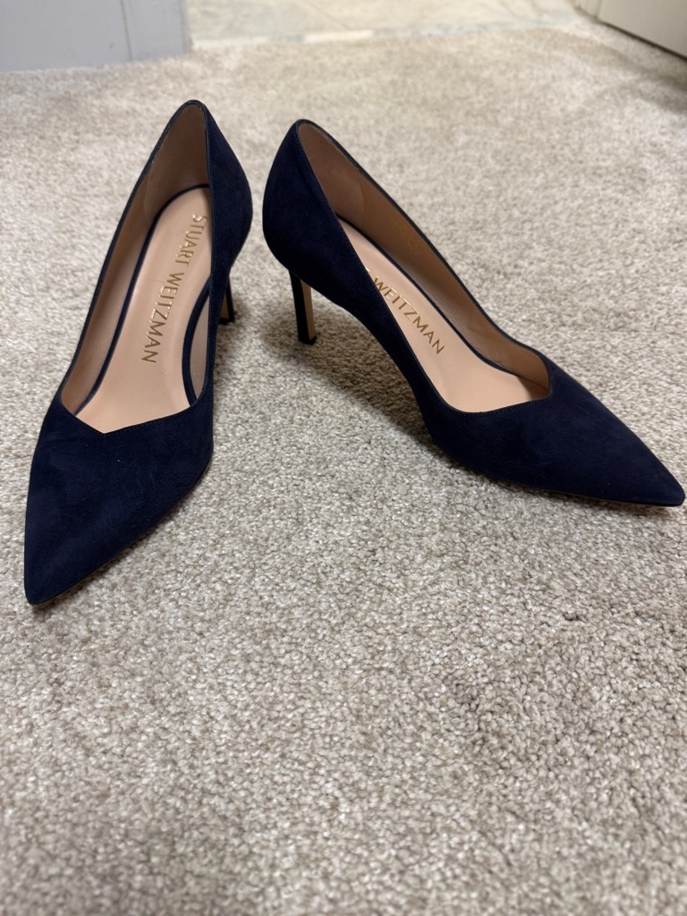 Stuart Weitzman navy suede pumps size 7